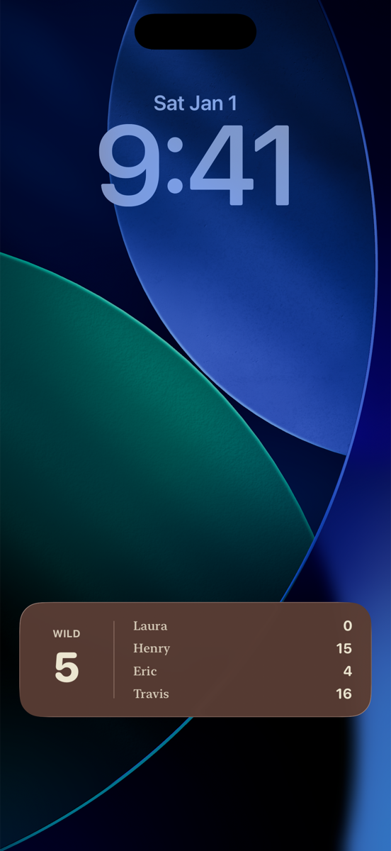 Lock screen Live Activity showing scores
