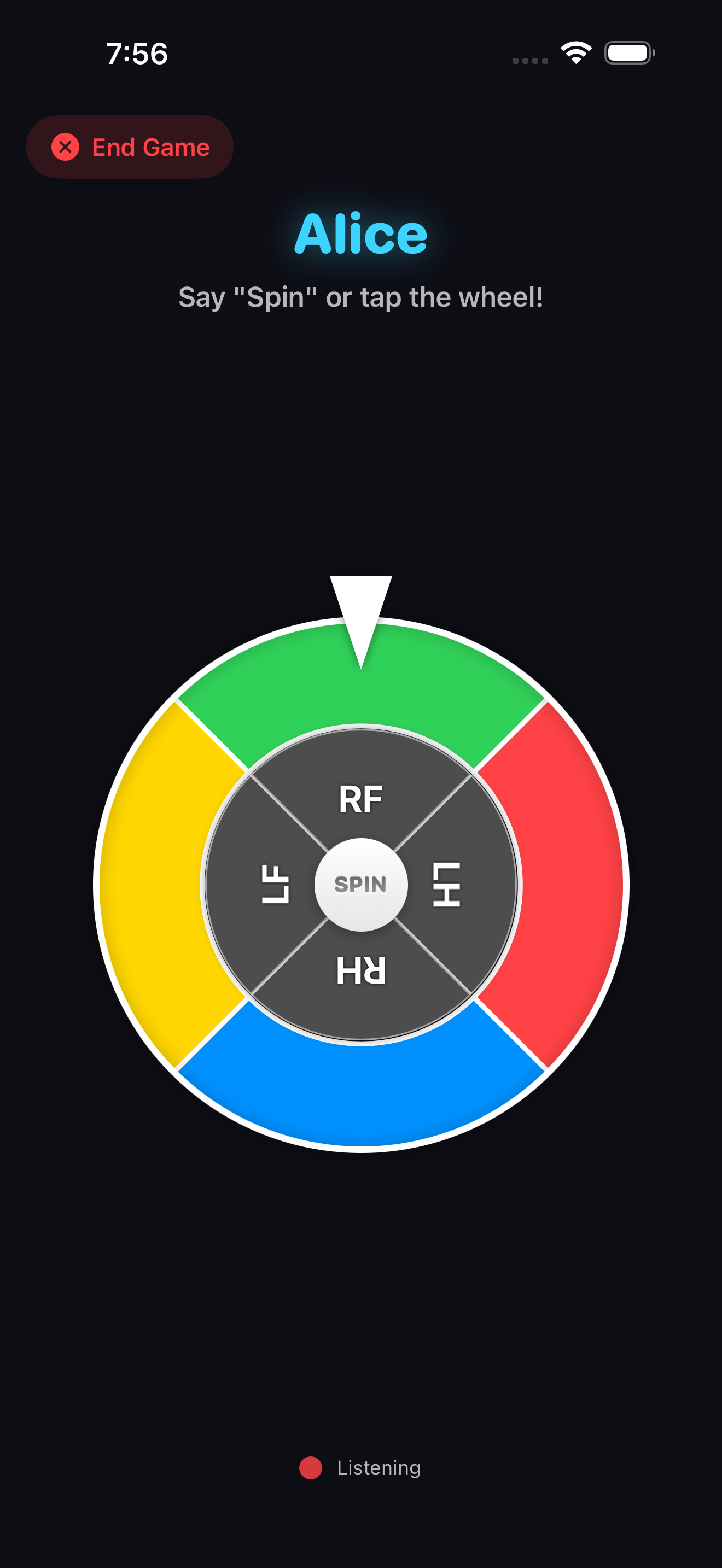 SpinCall spinner screen