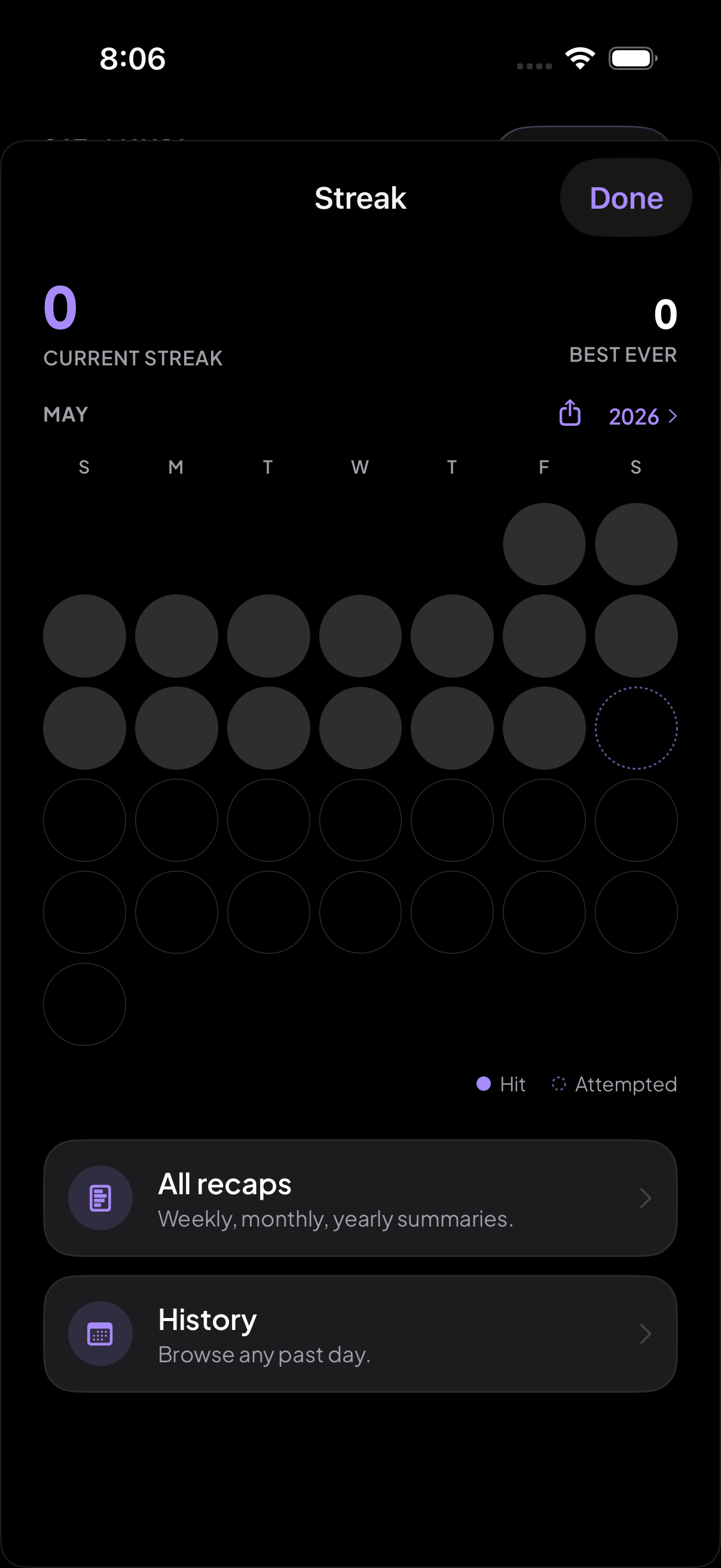 Top3 on iPhone — Build a streak that rest days won't break